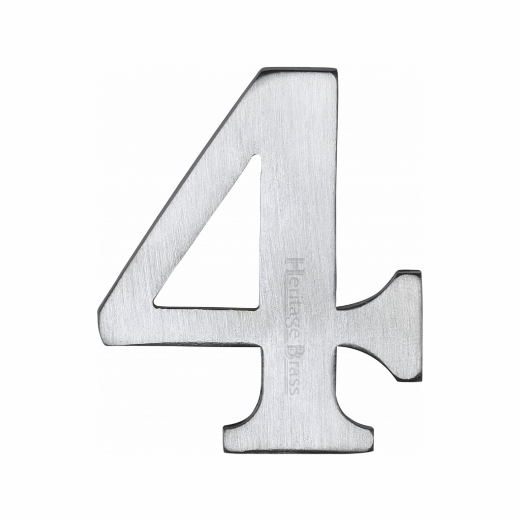 M Marcus Heritage Brass Numeral 4 - 51mm Self Adhesive